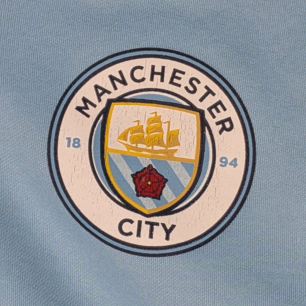 MANCHESTER CITY F.C. OFFICIAL HOODIE – YOUTH XL – LIGHT BLUE – CREST + MANCITY - Picture 4 of 10
